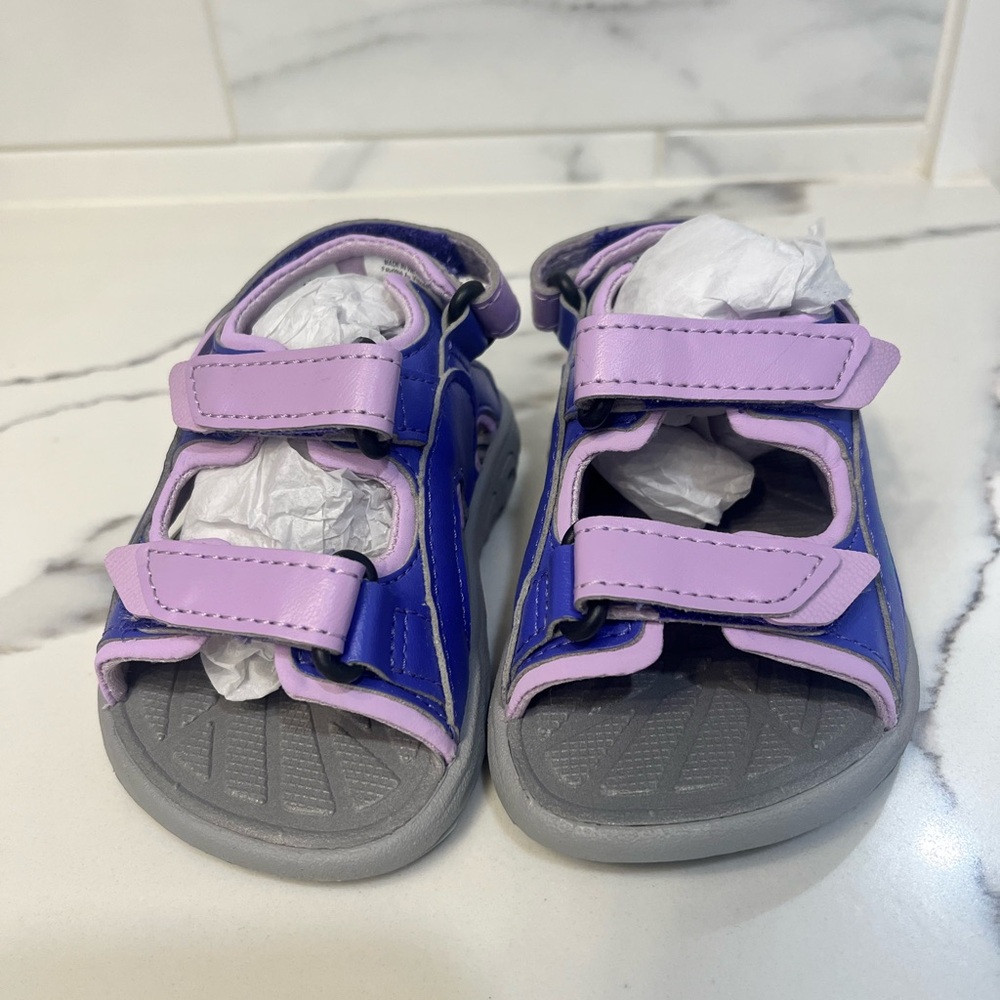 New Columbia unisex-child Techsun 3 Strap Sandal.Size 4 Toddler Purple/Blue‎ - Picture 3 of 8